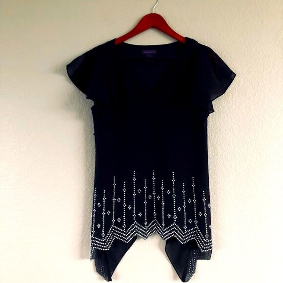 Metaphor Sparkly Crystal Rhinestone Dressy Top MP - Picture 1 of 5